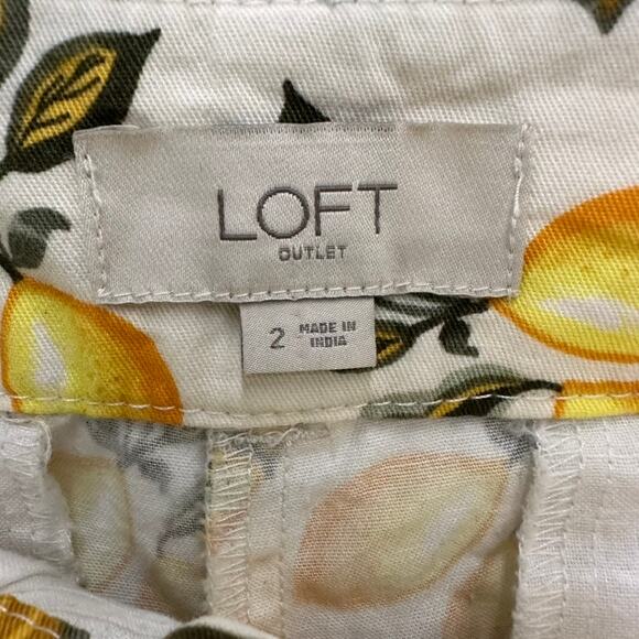 Loft Women's Size 2 High Rise Shorts Lemon Design Summer Fun - Picture 5 of 7